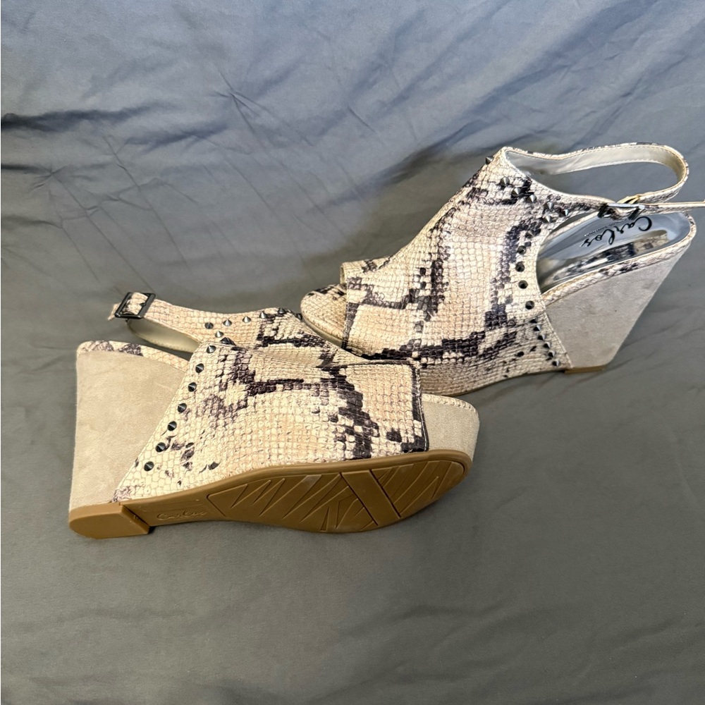 Carlos by Carlos Santana Peep Tie Wedges. Brand New. Size 7.5